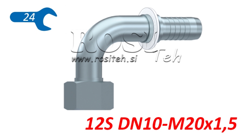 HIDRAVLIČNI PRIKLJUČEK DKOS 12 S ŽENSKI KOLENO 90 DN10-M20x1,5