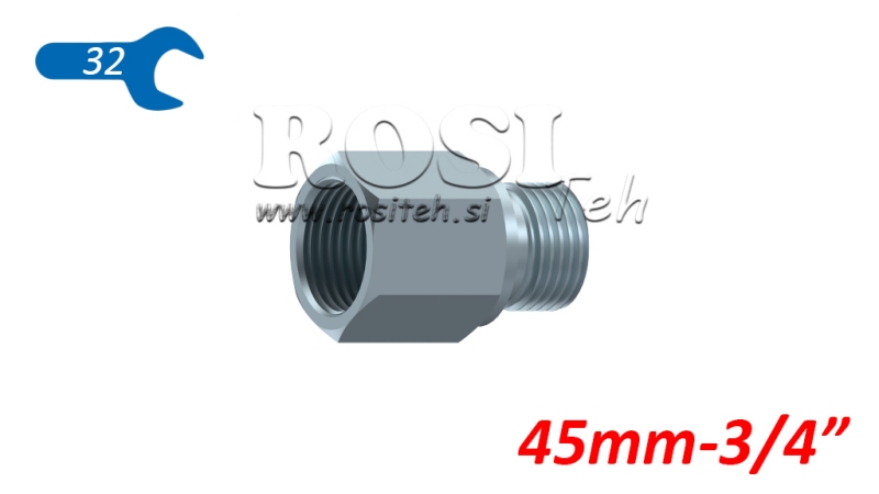 ADAPTADOR HIDRÁULICO EXTENSO MACHO-FÊMEA 3/4