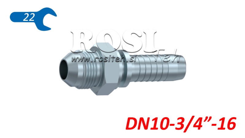 HYDRAULISCHER ANSCHLUSS AGJ JIC74° MÄNNLICH DN10-3/4