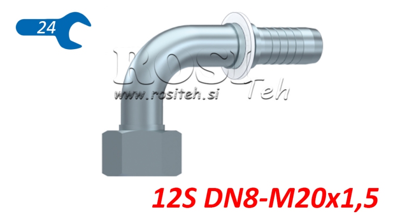 HIDRAVLIČNI PRIKLJUČEK DKOS 12 S ŽENSKI KOLENO 90 DN8-M20x1,5