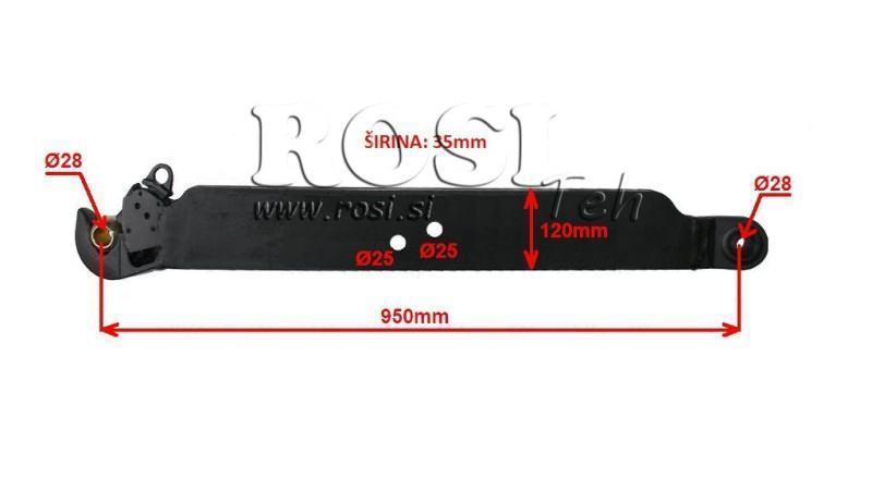TRAKTORIN NOSTO-OJENTIMET ADAPTERI 3-PISTE EURO CBM 120X35 MM - 950MM JOPA 140HP