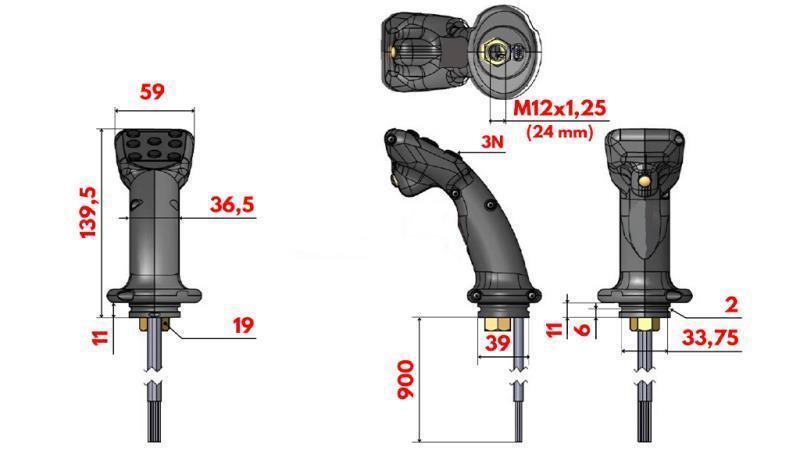 FJERNKONTROLL JOYSTICK - 6 KNAPPER