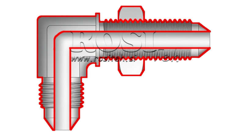 HYDRAULISCHE DOPPELSCHRAUBE AGJ JIC74°- 90°KNIE 9/16