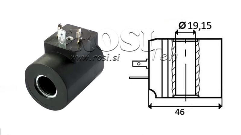 ELEKTROMAGNETISK SPOL 24V DC - M19-12DN - fi 19.15mm-56mm 33W
