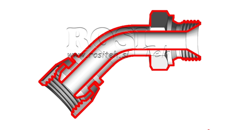 HIDRAVLIČNI KOLENO 45°  BSP MOŠKI-ŽENSKI 1/2
