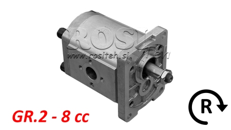 HYDRAULISK PUMPE GR.2 8 CC HØYRE - FLANSER