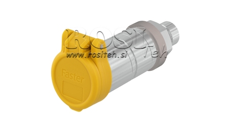 COVER PROTECTOR AMARELO PVC ACOPLAMENTO RÁPIDO FEMININO PUSH PULL