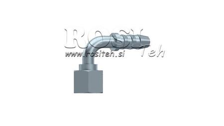 HYDRAULISCHE VERBINDUNG WEIBLICH 1/2 BIEGUNG 90° FÜR GUMMI-SCHLAUCH DURCHMESSER 12-13