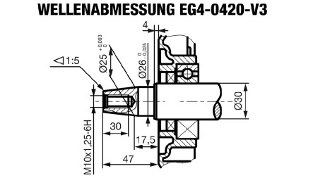 bensinmotor EG4-420cc-9.6kW-13.1HP-3,600 RPM-E-TP26x47-elektrisk start
