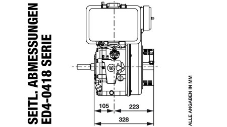 dieselmotor 418cc-7.83kW-10.65HP-3,600 RPM-E-TP25.4x105-elektrisk start