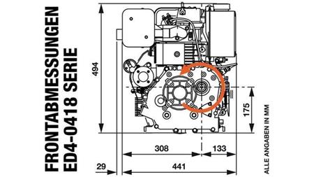 dieselmotor 418cc-7.83kW-10.65HK-3,600 RPM-E-KW30x63-elektrisk start