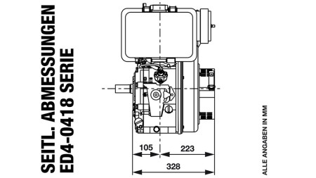 dieselmotor 418cc-7.83kW-10.65HK-3,600 RPM-E-KW30x63-elektrisk start