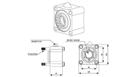 HYDRAULISK PUMPE DRIV - ZF1 STØPING - dimensjoner