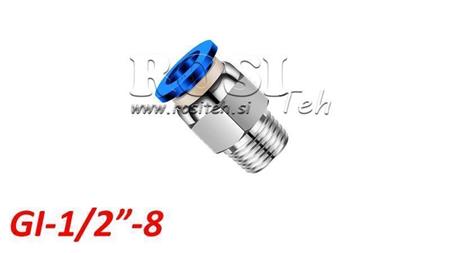 CONNECTEUR DROIT PNEUMATIQUE TPA AVEC FILET GI-012-8
