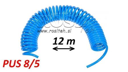 PUS 8/5 12m OBJUDEN BLÅ LUFTSLANG SPIRAL