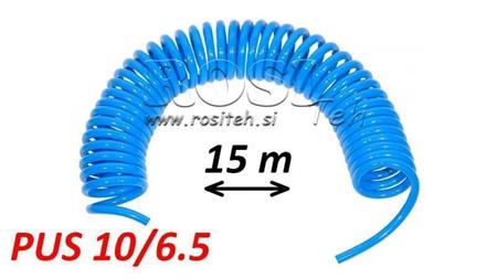 PUS 10/6.5 15m OMONTERAD BLÅ LUFTSPIRALSLANG