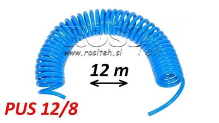 PUS 12/8 12m UTAN UTRUSTNING BLÅ LUFTSLANG SPIRAL
