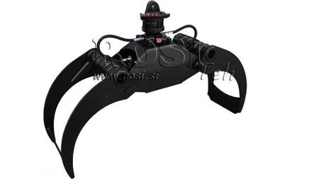ŠUMARSKI ČELJUSTI LG2500 kg - 1500 mm ROTATOR 4500/2500 KG S FLANŠOM