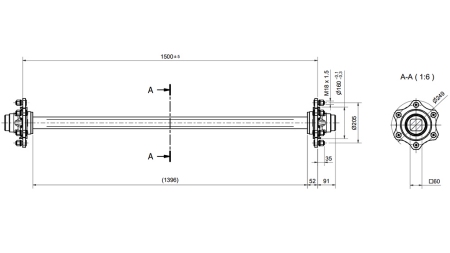 TENGELY PÓTKOCSINAK 4800kg FÉK NÉLKÜL(1500 mm)