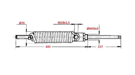 EINWIRKENDER HYDRAULIKZYLINDER FÜR ÖFFNEN DES TANKDECKELS 5''