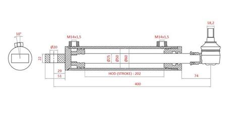 HYDRAULISK STYRINGSSYLINDER FIAT-NEW HOLLAND OEM-5189891