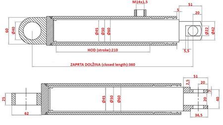 HIDRAVLIČNI VOLANSKI CILINDER SAME OEM-9123.330.4,9104.330.4