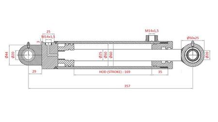 HYDRAULISK STYRINGSCYLINDER FIAT-NEW HOLLAND OEM-4997919, 4998944, 4998945, 5110840, 5125262