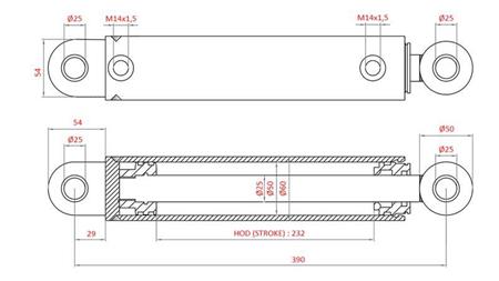 HYDRAULISK STYRESYLINDER FIAT-NEW HOLLAND OEM-5189887, 5165140, 5190908