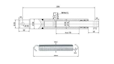 HYDRAULICKÝ VALEC PRE OTVÁRANIE KLAPKY 30/18-70