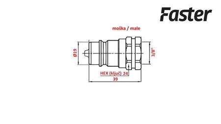 RACCORD RAPIDE TRACTEUR MALE 3/8 Faster