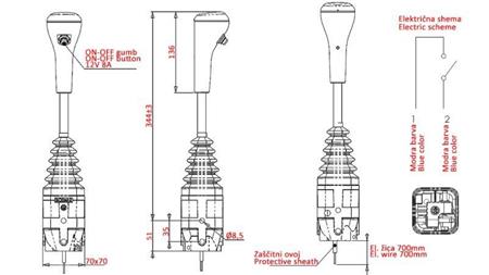 JOYSTICK INDEMAR FOR GAFLEVINSJ - 1x KNAPPE