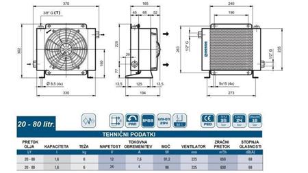 ОХЛАДИТЕЛ ЗА МАСЛО DC 12V HY01602 20-80 ЛИТРА