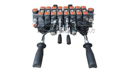 HYDRAULISK VENTIL HIAB 8xPC70   2x JOYSTICK - ELEKTRISK KONTROLL 12V