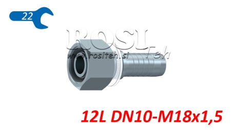 CONEXÃO HIDRÁULICA DKOL 12 L FEMEA DN10-M18X1,5