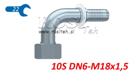 HIDRAVLIČNI PRIKLJUČEK DKOS 10 S ŽENSKI KOLENO 90 DN6-M18x1,5
