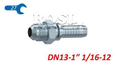HYDRAULISK TILKOBLING AGJ JIC74° HANN DN13-1” 1/16-12