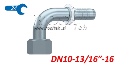 HYDRAULICKÉ PŘIPOJENÍ DKORFS ŽENSKÝ ELBOW 90° DN10-13/16-16