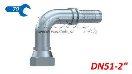 HYDRAULISK TILKOBLING BSP HUNN ELBOW 90° DN51-2