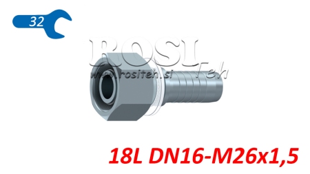 CONEXÃO HIDRÁULICA DKOL 18 L FÊMEA DN16-M26X1,5