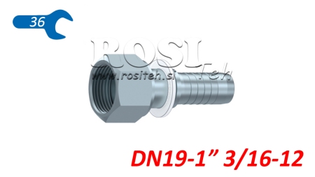 HYDRAULISK TILKOBLING DKORFS HUNN DN19-1 3/16-12
