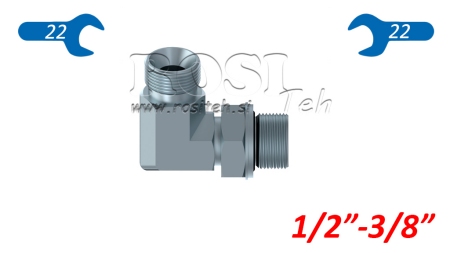 KNIE 90°MÄNNLICH - MÄNNLICH -ANPASSEND 1/2-3/8