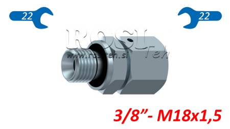 HYDRAULISK DVO-VIJAČNIK UVOJNI VIJAČNI SPOJ AOVR ED BSP3/8 - M18X1,5