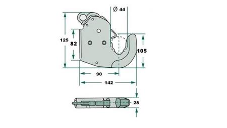 AUTOMATISK KROK FOR TRAKTOR KOBLING HYDRAULIKK CAT.1 ECO - dimensjoner