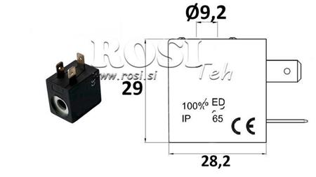 ELEKTROMAGNETISK SPOL 24VDC FOR VENTIL - fi 19.2mm-29mm 3W