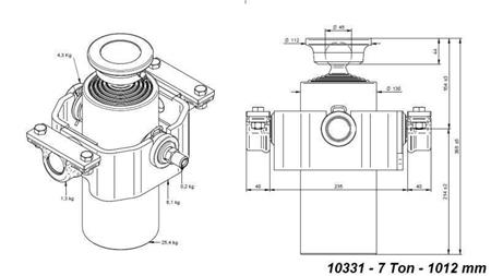 TELESKOPICKÝ VALEC KOMPAKT 5 STUPŇOV 1012mm x125 -GUĽA