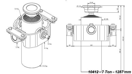 TELESKOPICKÝ VALEC KOMPAKT 5 STUPŇOV 1287mm x125 -GUĽA