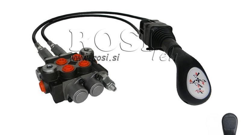 JOYSTICK UTEN KNAPPE MED RULLE 2.5 m OG HYDRAULISK VENTIL 2xP40 l.